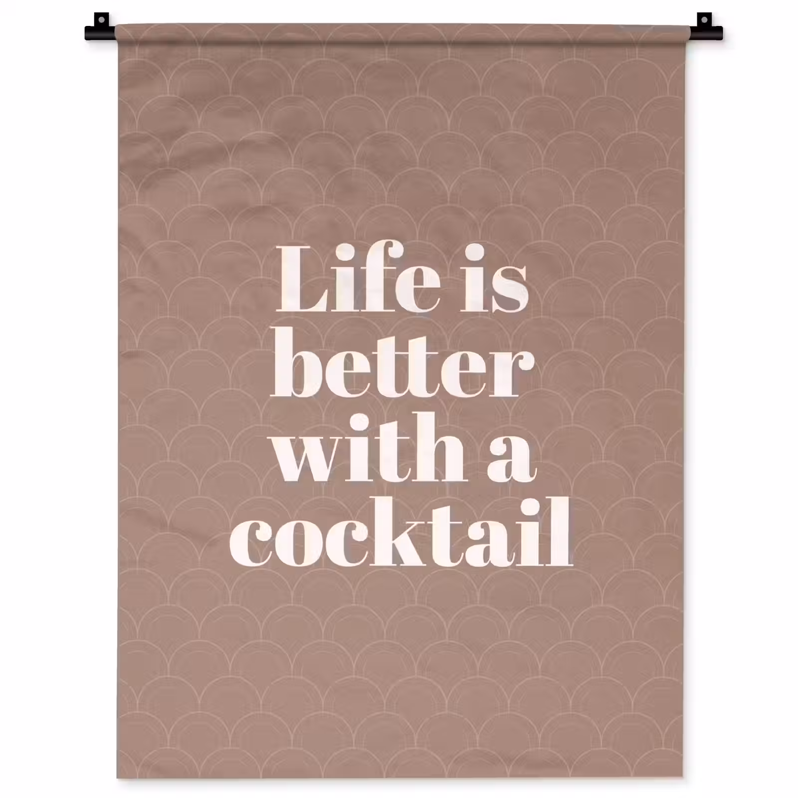 Wandkleed - Cocktail - Tekst - Patroon - Wit — 1