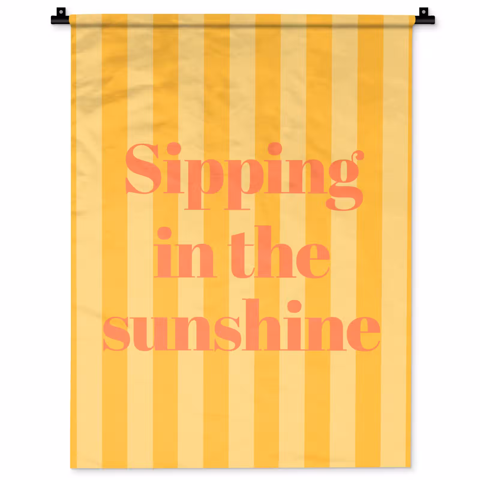 Wandkleed - Gestreept - Geel - Sunshine - Letters — 1