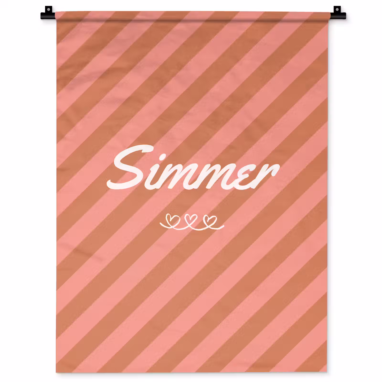 Wandkleed - Simmer - Hartjes - Strepen - Roze — 1