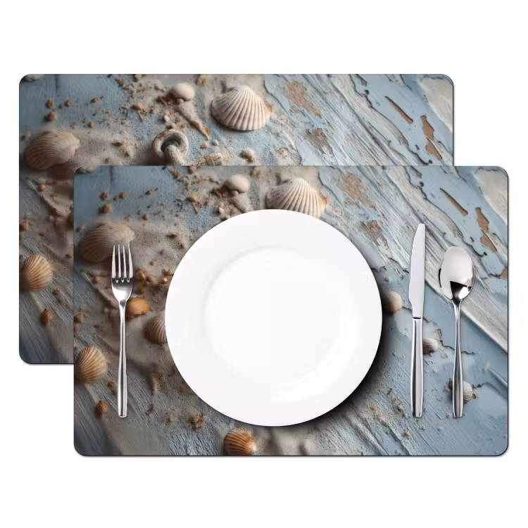 Placemat - 6 stuks - Anker - Hout - Schelpen - Zand — 2