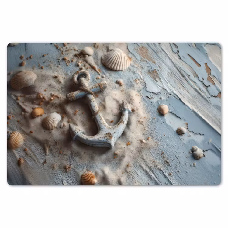 Placemat - 6 stuks - Anker - Hout - Schelpen - Zand — 7