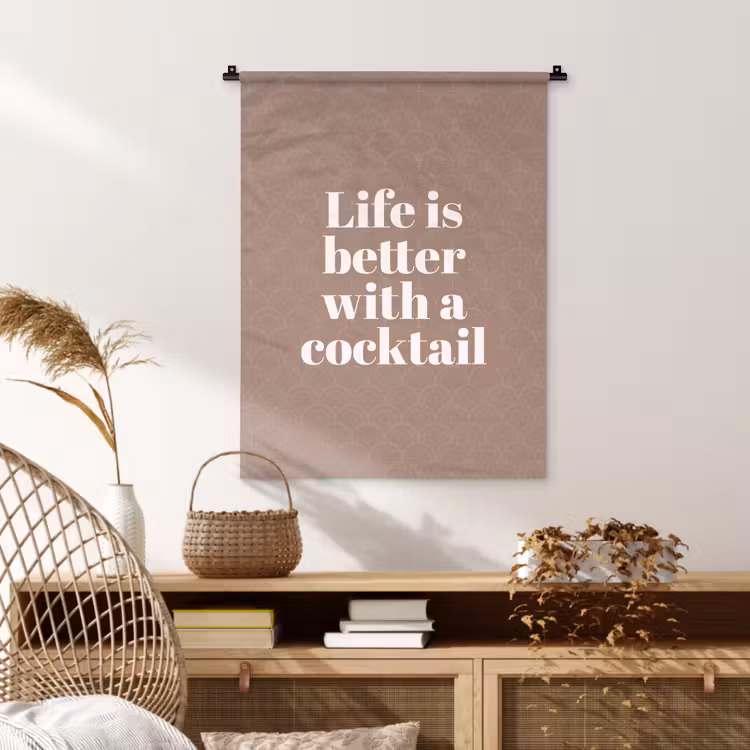 Wandkleed - Cocktail - Tekst - Patroon - Wit — 4