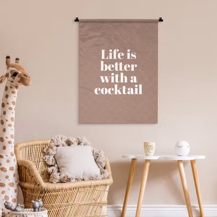 Wandkleed - Cocktail - Tekst - Patroon - Wit — 6