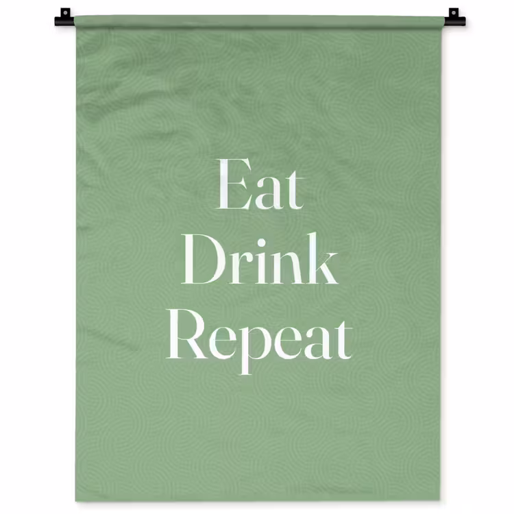 Wandkleed - Eten - Drinken - Tekst - Mintgroen — 1