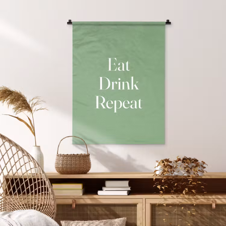 Wandkleed - Eten - Drinken - Tekst - Mintgroen — 4