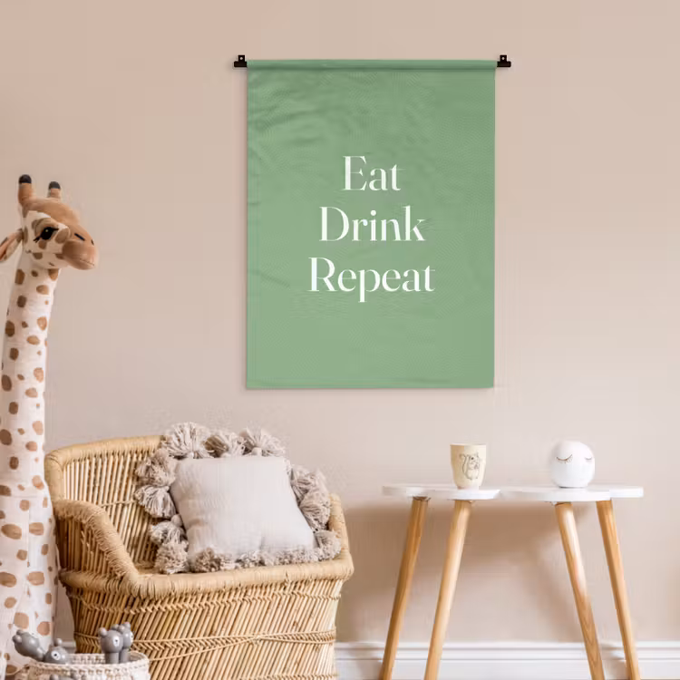 Wandkleed - Eten - Drinken - Tekst - Mintgroen — 6