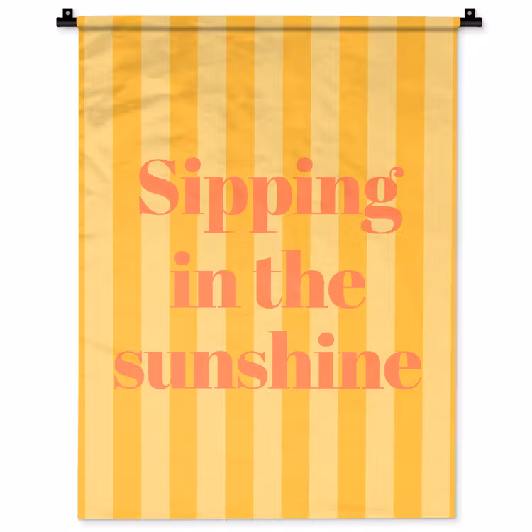 Wandkleed - Gestreept - Geel - Sunshine - Letters — 1