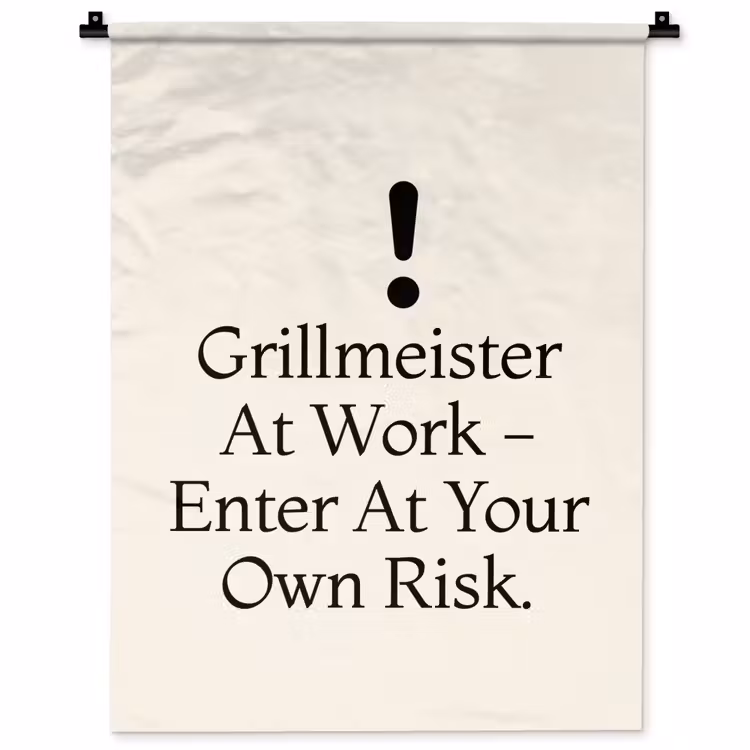 Wandkleed - Grill - Uitroepteken - Zwart - Tekst — 1