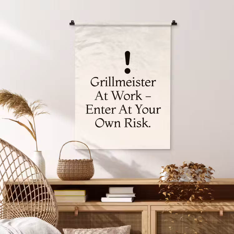 Wandkleed - Grill - Uitroepteken - Zwart - Tekst — 4