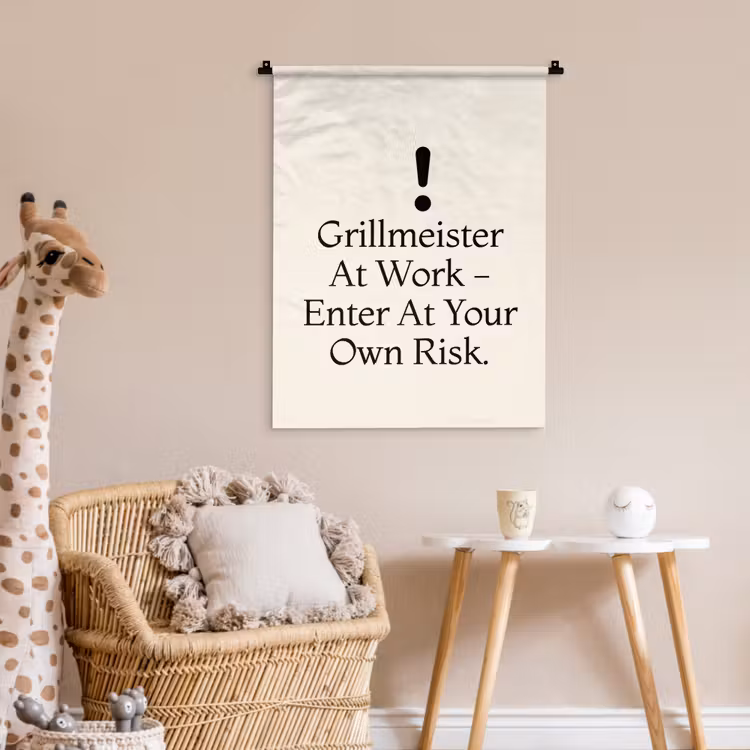 Wandkleed - Grill - Uitroepteken - Zwart - Tekst — 6