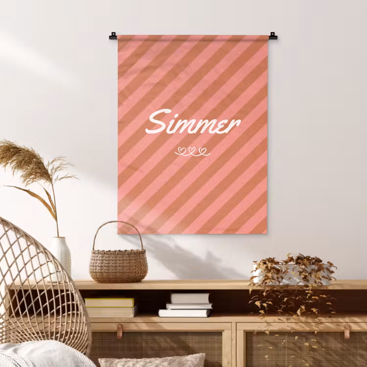 Wandkleed - Simmer - Hartjes - Strepen - Roze — 4