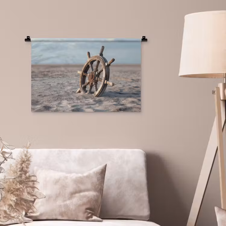 Wandkleed - Scheepsstuur - Hout - Bruin - Zand — 2