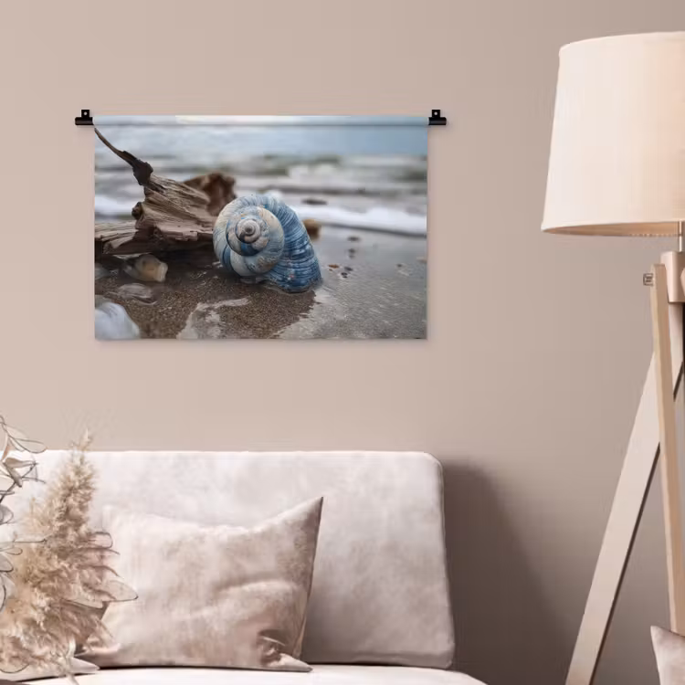 Wandkleed - Schelp - Strand - Blauw - Zee — 2
