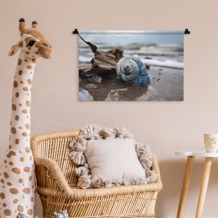 Wandkleed - Schelp - Strand - Blauw - Zee — 5