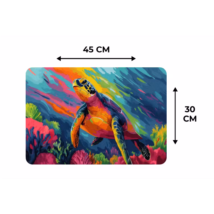Placemat - 6 stuks - Koraal - Schildpad - Abstract - Water — 3