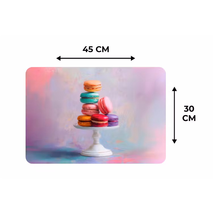 Placemat - 6 stuks - Macarons - Schaal - Pastel - Kleurrijk — 3