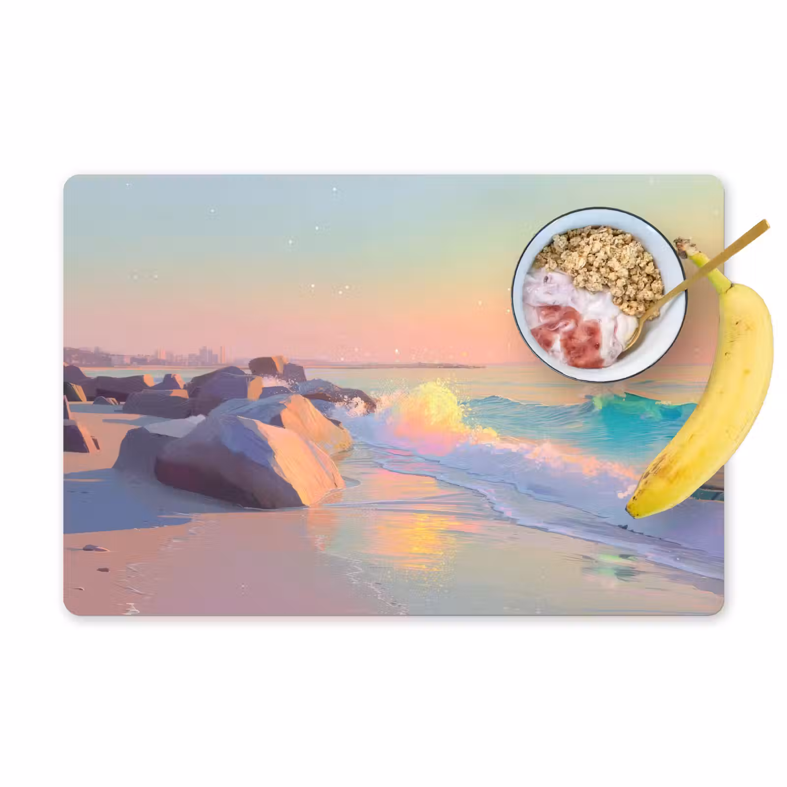 Placemat - 6 stuks - Zomerlicht - Strand - Fonkelende accenten — 1