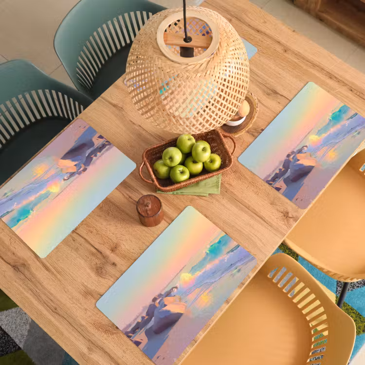 Placemat - 6 stuks - Zomerlicht - Strand - Fonkelende accenten — 6