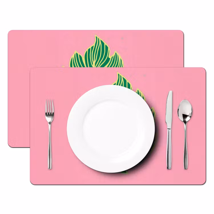 Placemat - 6 stuks - Blad - Groen - Illustratie - Minimalistisch — 2