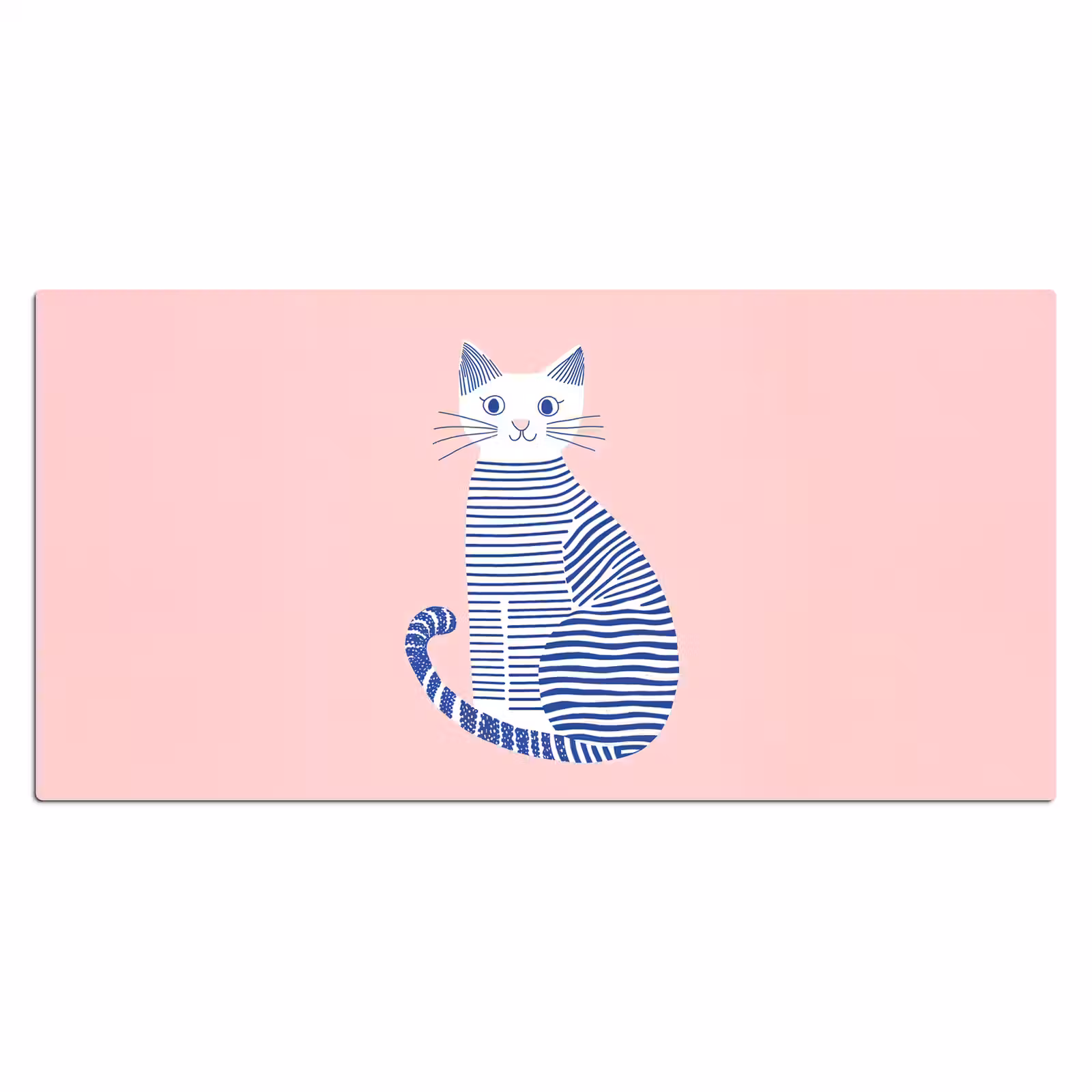 Bureau onderlegger - Kat - Illustratie - Minimalistisch - Roze — 1
