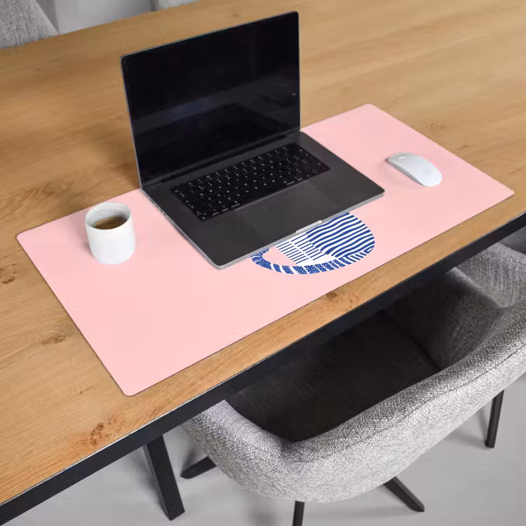 Bureau onderlegger - Kat - Illustratie - Minimalistisch - Roze — 2