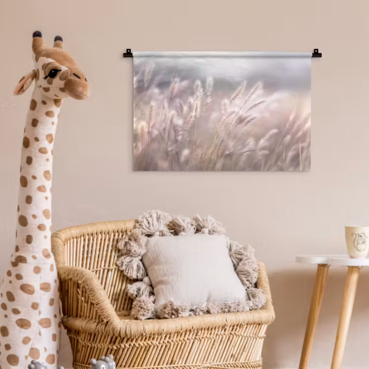 Wandkleed - Graspluimen - Wind - Beige - Mistig — 5