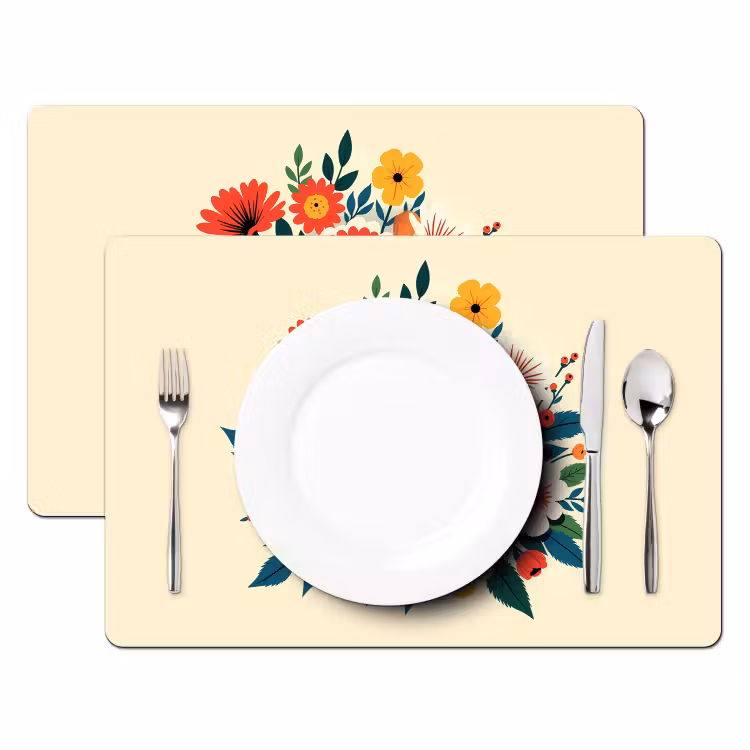 Placemat - 6 stuks - Boeket - Bladeren - Illustratie - Kleurrijk — 2