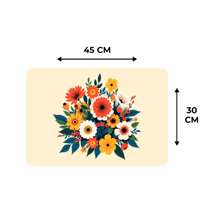 Placemat - 6 stuks - Boeket - Bladeren - Illustratie - Kleurrijk — 3