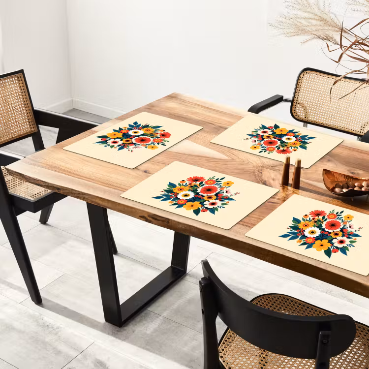 Placemat - 6 stuks - Boeket - Bladeren - Illustratie - Kleurrijk — 5
