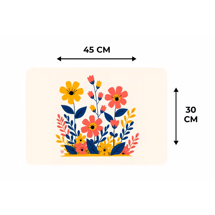Placemat - 6 stuks - Illustratie - Bloemen - Bladeren - Roze — 3
