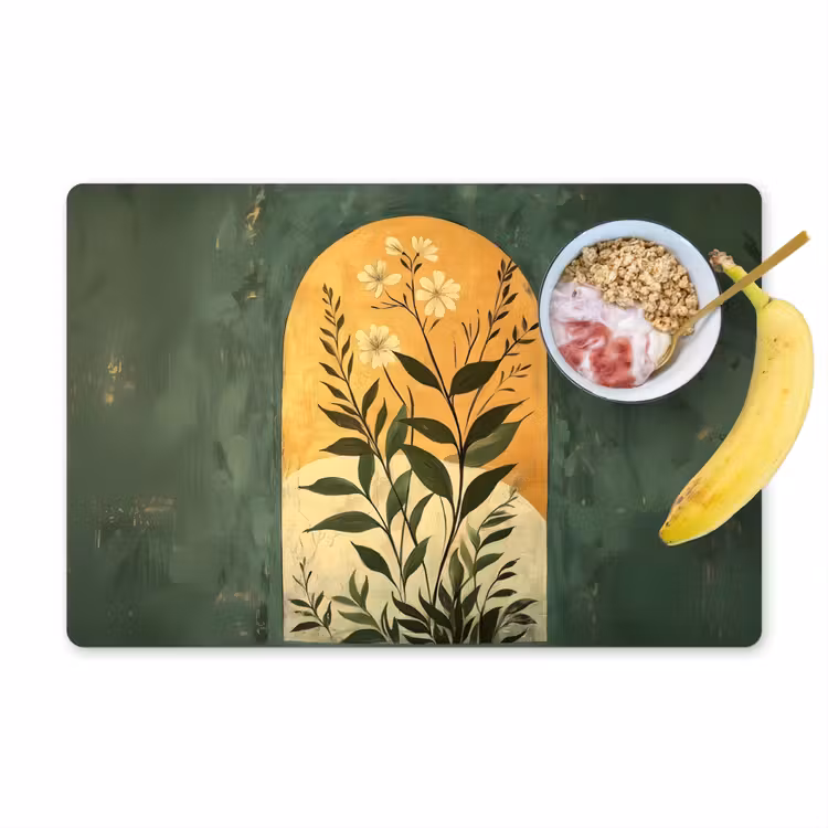 Placemat - 6 stuks - Plant - Bloemen - Wit — 1