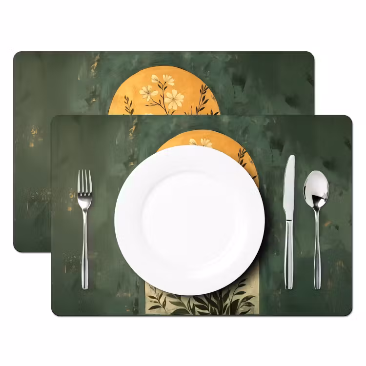 Placemat - 6 stuks - Plant - Bloemen - Wit — 2