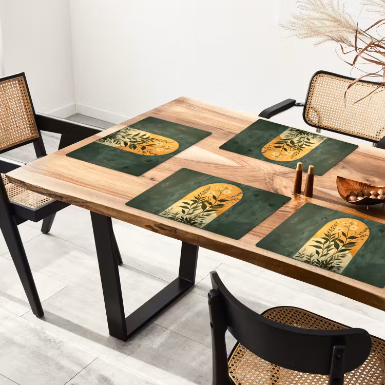 Placemat - 6 stuks - Plant - Bloemen - Wit — 5