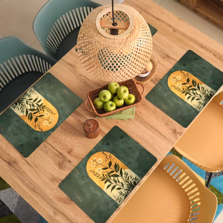 Placemat - 6 stuks - Plant - Bloemen - Wit — 6