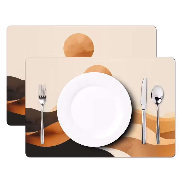 Placemat - 6 stuks - Zon - Heuvels - Boom - Abstract — 2