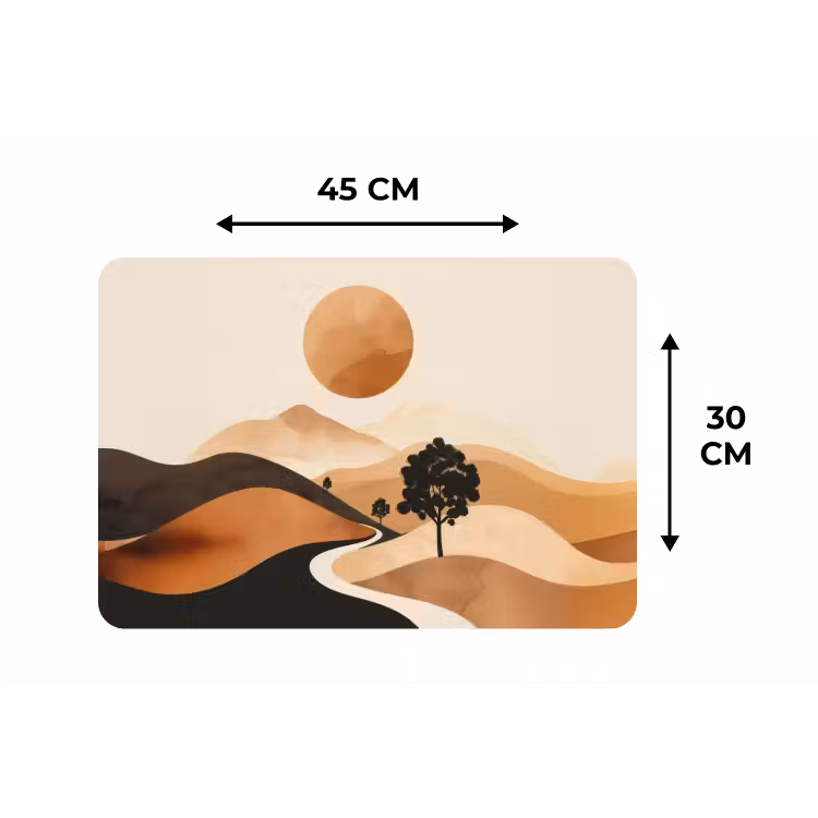 Placemat - 6 stuks - Zon - Heuvels - Boom - Abstract — 3