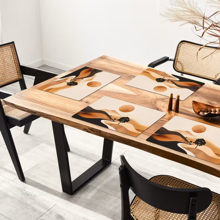 Placemat - 6 stuks - Zon - Heuvels - Boom - Abstract — 5