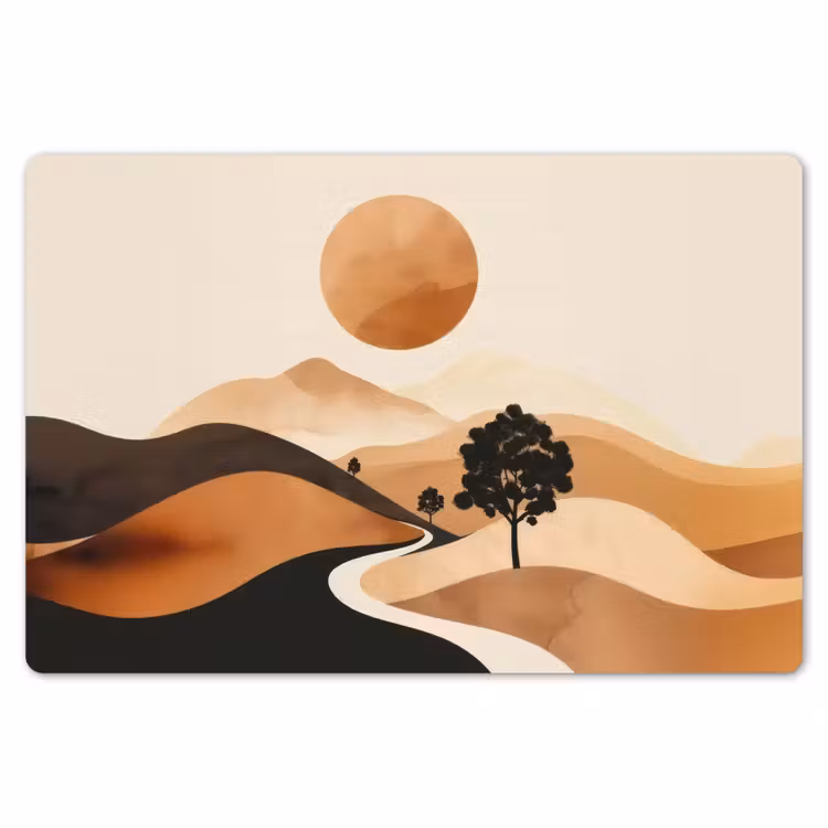 Placemat - 6 stuks - Zon - Heuvels - Boom - Abstract — 7