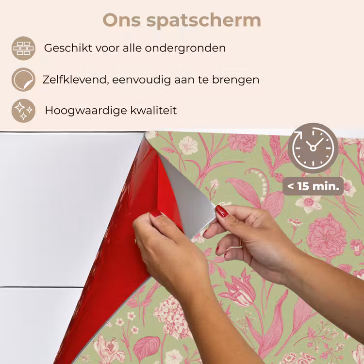 Spatscherm keuken - Classic - Pink - Mint — 3