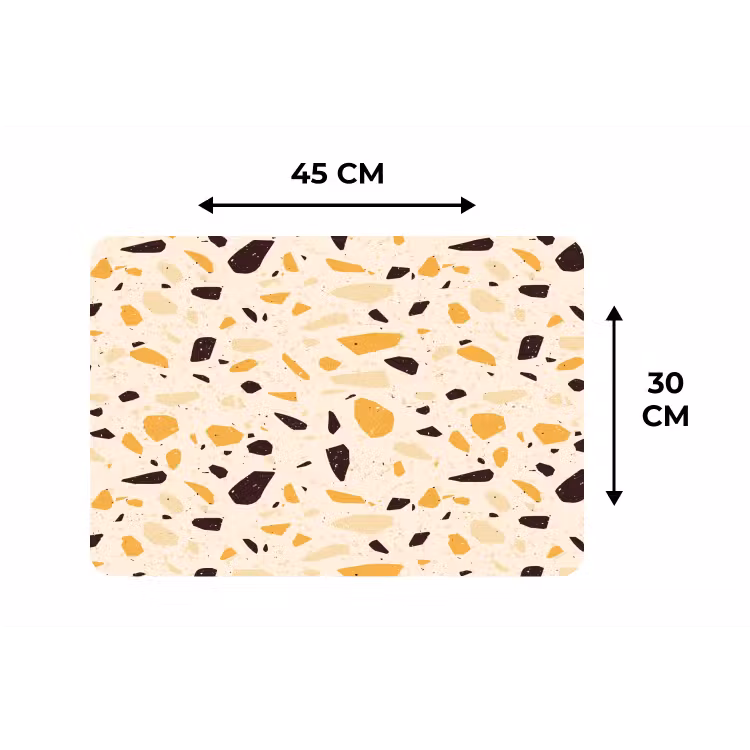 Placemat - 6 stuks - Terrazzo - Patroon - Geel - — 3