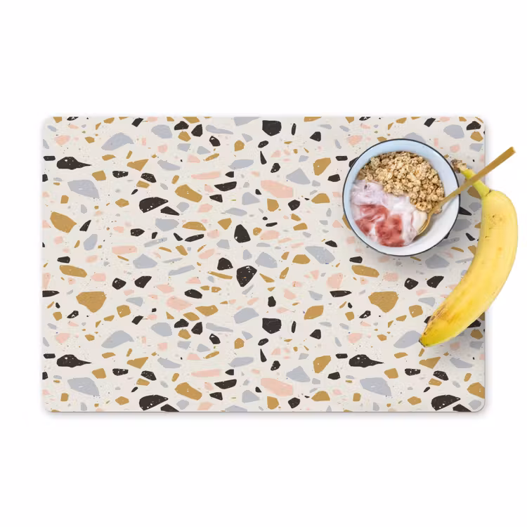 Placemat - 6 stuks - Terrazzo - Patroon - Neutraal - Zacht - Multi — 1