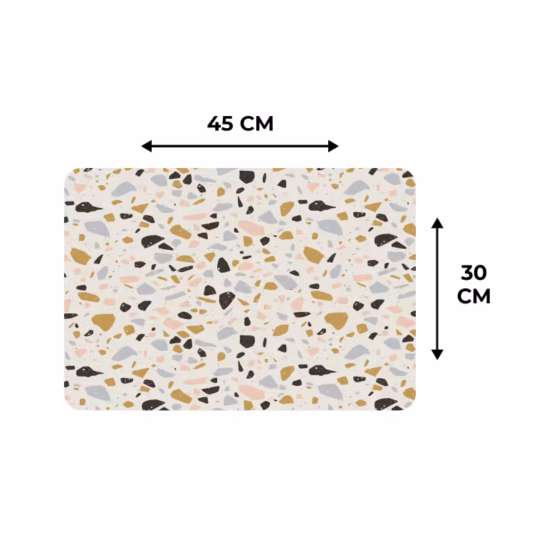 Placemat - 6 stuks - Terrazzo - Patroon - Neutraal - Zacht - Multi — 3