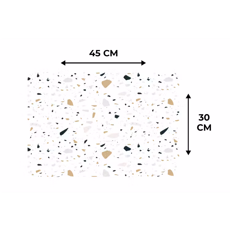 Placemat - 6 stuks - Terrazzo - Patroon - Wit - Neutraal — 3