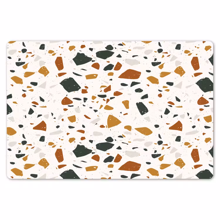 Placemat - 6 stuks - Terrazzo - Patroon - Wit - Terra — 7