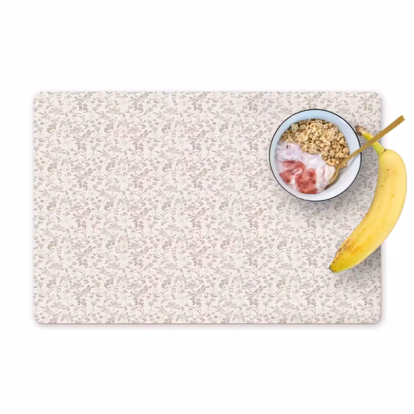 Placemat - 6 stuks - Bloemen - Patroon - Taupe — 1