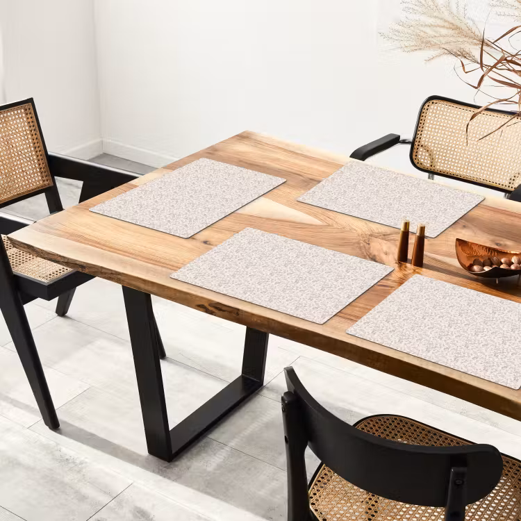 Placemat - 6 stuks - Bloemen - Patroon - Taupe — 5
