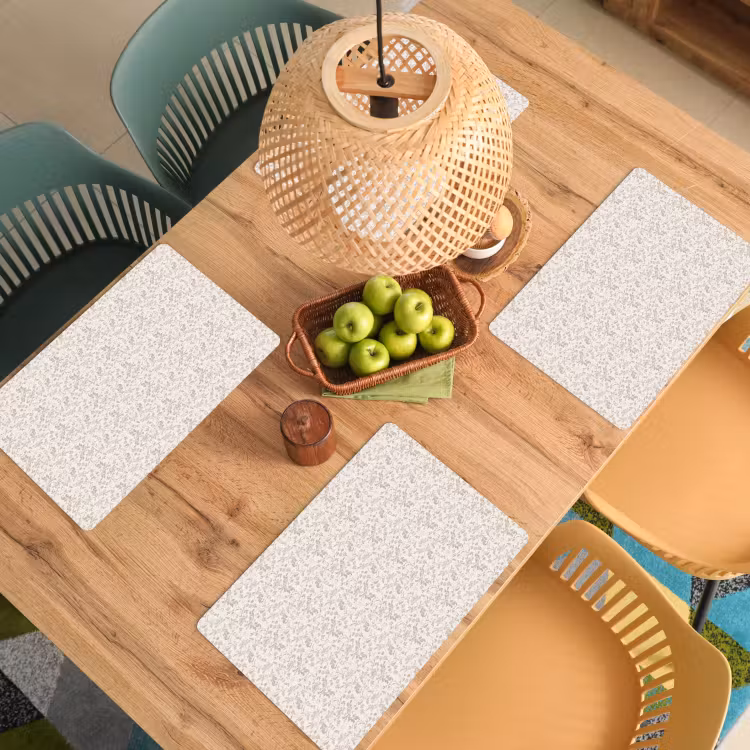 Placemat - 6 stuks - Bloemen - Patroon - Taupe — 6