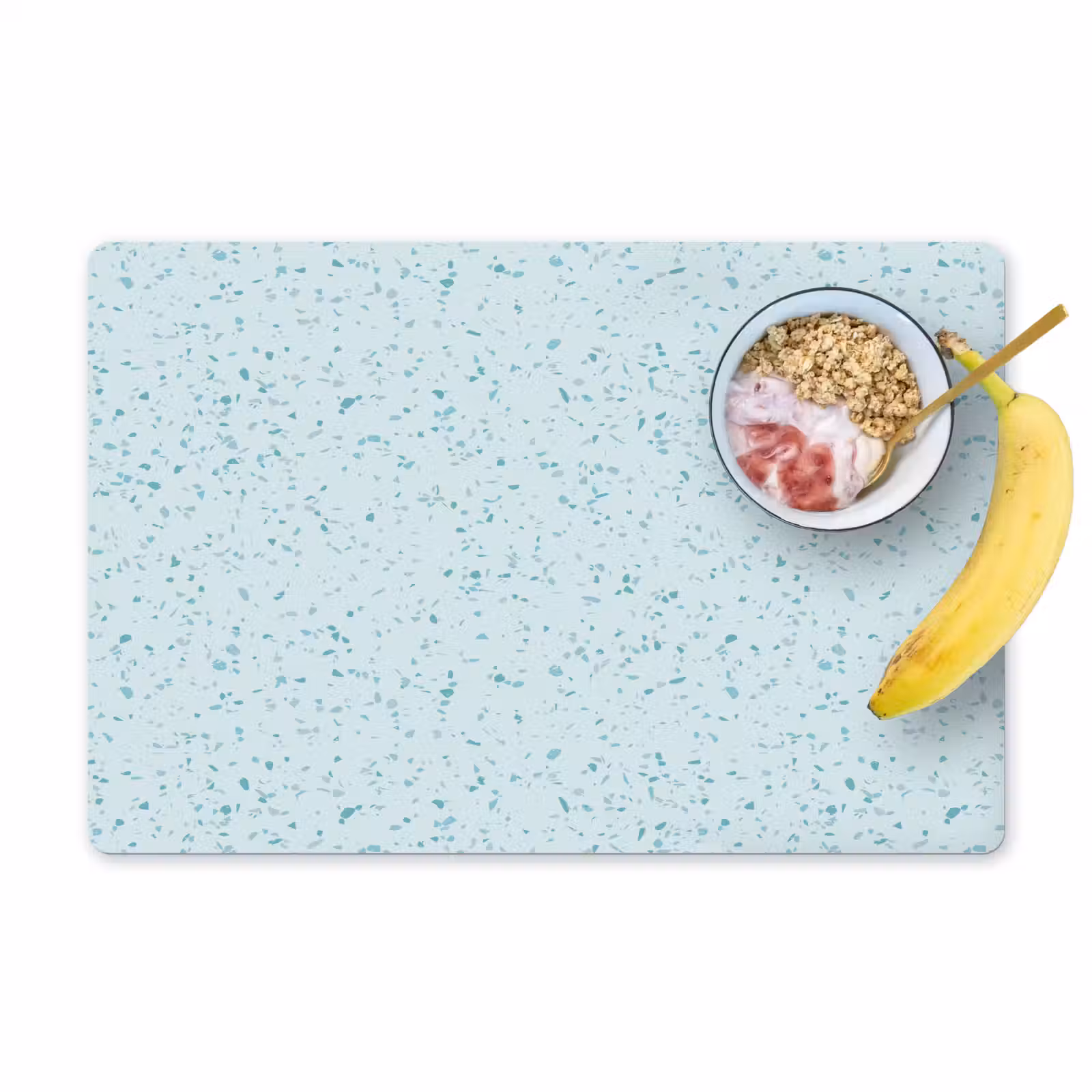 Placemat - 6 stuks - Terrazzo - Patroon - Kleurrijk - Baby Blauw — 1