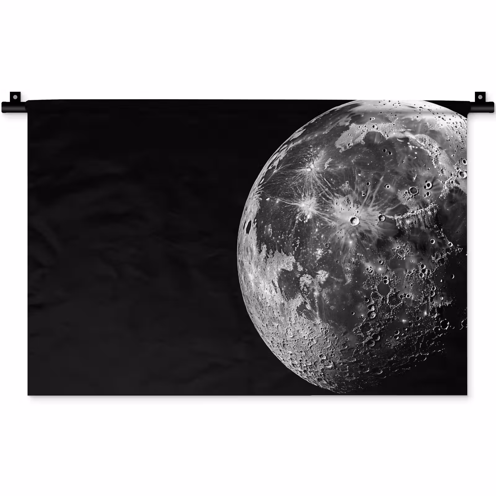 Wandkleed - Close-up - Maan - Wit - Textuur — 1