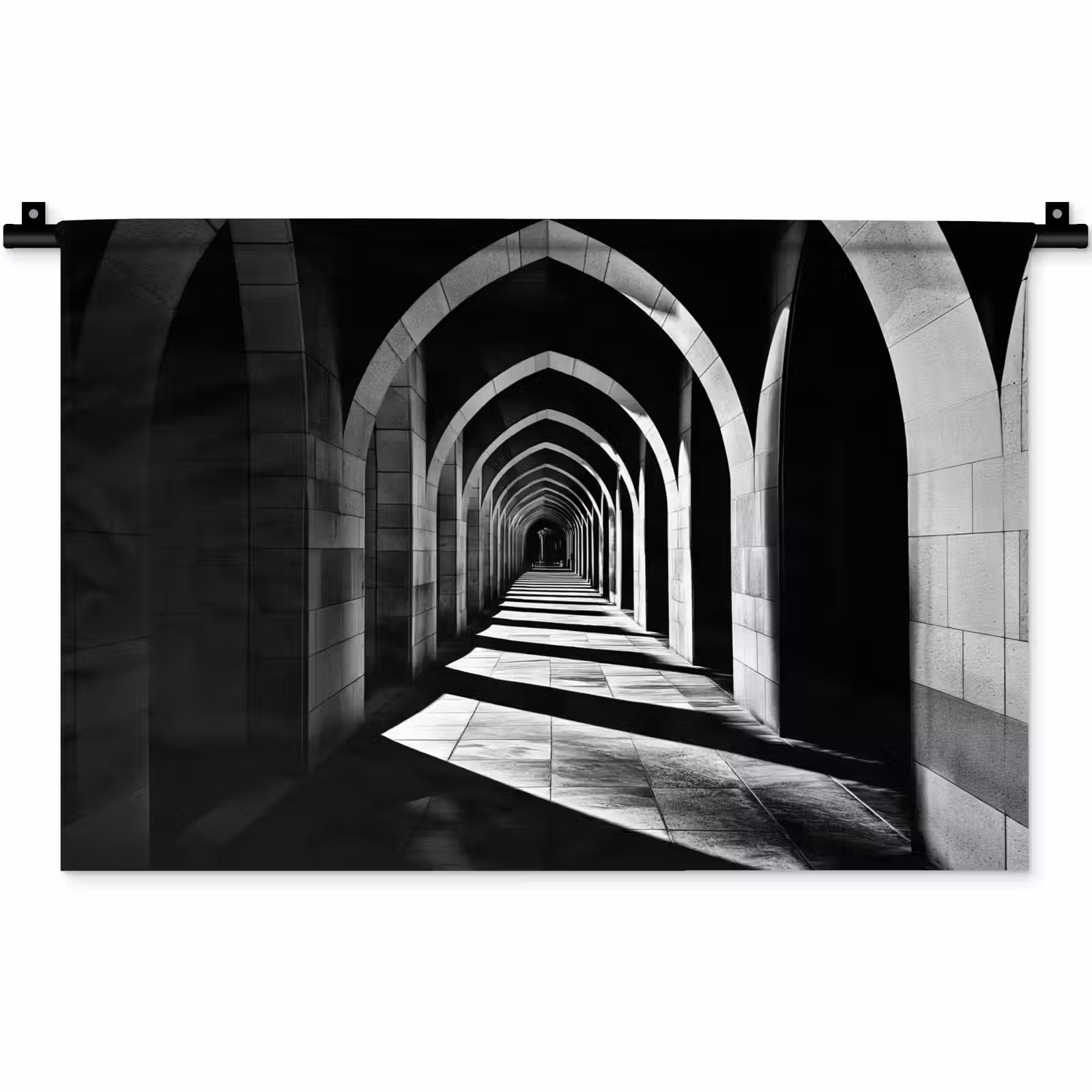 Wandkleed - Gang - Bogen - Schaduw - Diepte — 1